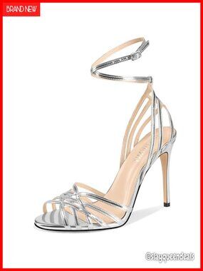 Strappy Lace Up Slingback Stiletto High Heel Sandals Open Square Toe